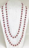 Red natural Stone Necklace Silver